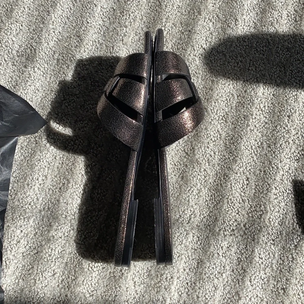 Ysl tribute sandal in Nero + gunmetal - Picture 3 of 7
